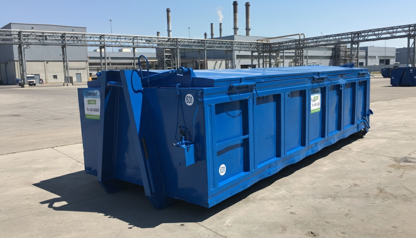Container con coperchio 6 m x 1,5 m